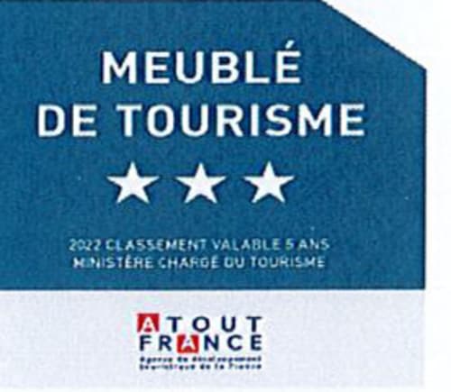 Badge de certification d'hébergement touristique 3 étoiles Le Fassardy Châteauroux
