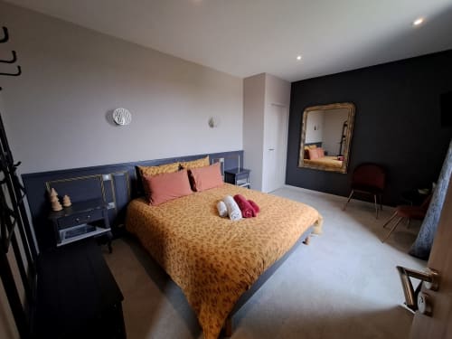 chambre or et gris