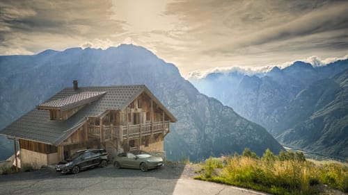 Chalet le Perchoir, Vue montagne, Le chalet accroché à la montagne