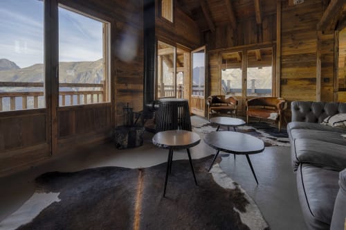 Chalet le Perchoir, Vue montagne, son séjour cosy