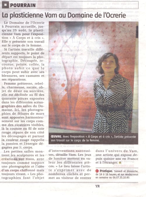 L'artiste Vam présente une exposition au Domaine de l'Ocrerie à Pourrain