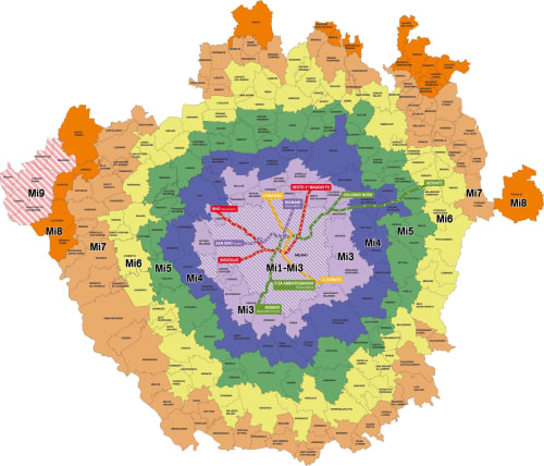 Mappa mezzi di trasporto di Milano 