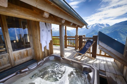 Chalet le Perchoir, Vue montagne, le perchoir, chalet, Montagne, chalet montagne, Salon, vue, terrasse extérieure, BBQ, Spa, jacuzzi, chambre avec vue, chambre montagne, Villard-Reculas, Alpe d'huez

