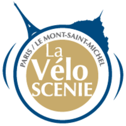 Logo La Vélo Scénie pour le tourisme cycliste à Pontorson, Île Mont-Saint-Michel, France