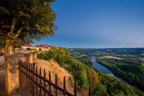 Domaine De Campagnac B&B overlooks the Dordogne River valley with medieval architecture and rolling French countryside