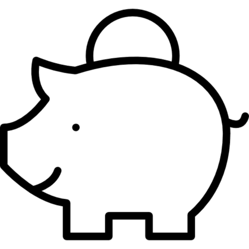 Cute pig illustration, mascot for Three Little Pigs hotel in Blandford Forum