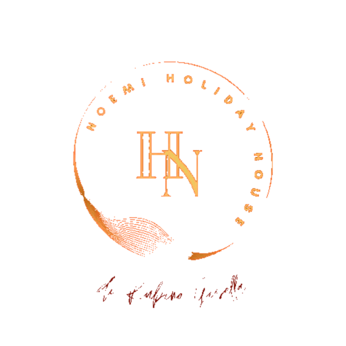 Logo della Noemi Holiday House con design impronta digitale in arancione, hotel Agnone Bagni