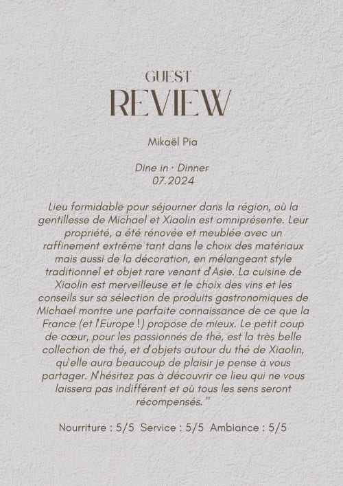 Guest review for La Guirtelle by Mikaël Pia, Dine in Dinner 07.2024, Lainsecq