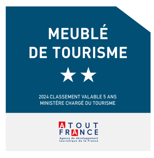Badge de classement 2 étoiles pour l'hébergement touristique français Caribluewave Appartements à St-François, Guadeloupe