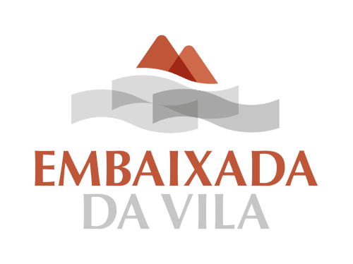 Embaixada da Vila logo featuring mountains and waves design in Cascais, Portugal