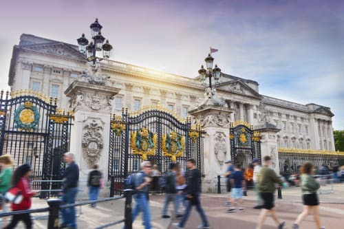 Buckingham Palace gates and facade, London landmark near Brooklyn House in Southgate
