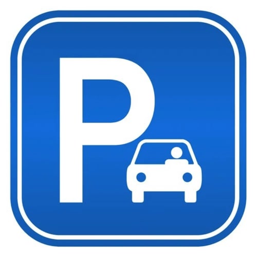 Icona di segnale di parcheggio per l'Hôtel De La Fontaine, Nice - simbolo P con auto