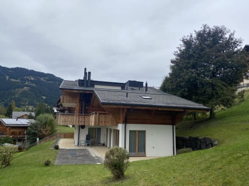 Chalet alpin moderne à Grangette Villars à Villars-sur-Ollon avec vue montagne, finitions bois et terrasse spacieuse