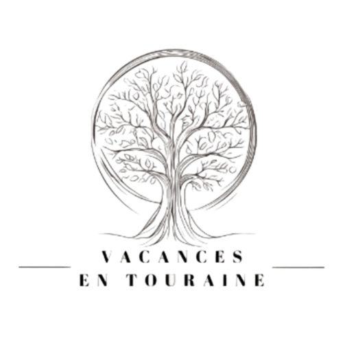 Logo Vacances en Touraine présentant un arbre stylisé dans un cercle avec texte français