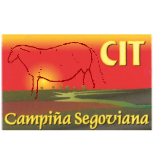 Logotipo de ganado CIT con paisaje atardecer del hotel rural Tradición Rural en Nieva, España