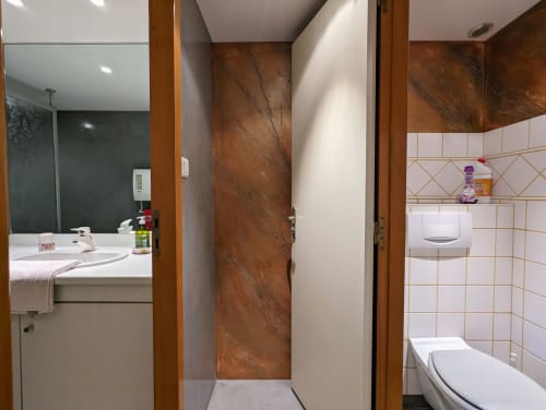 Salle de bain moderne de la Chambre Bergeronnette aux Chambres d'hôtes le Grand Bienfaisy, Remiremont