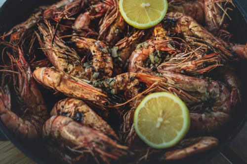 Grilled crayfish with lemon at Brooklyn House, a Southgate London bed and breakfast