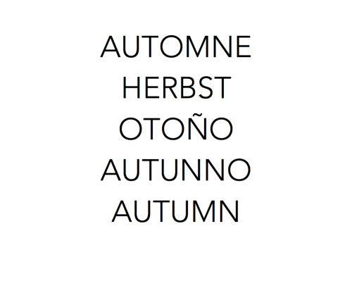 Autumn season text in multiple languages for Domaine de l'Ocrerie bed and breakfast in Pourrain, France
