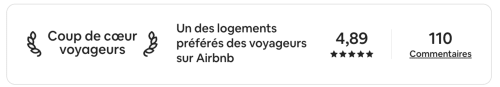 Badge Coup de cœur voyageurs - 4,89 étoiles, 110 avis pour Domaine du haut de la Dombes, Châtillon-sur-Chalaronne