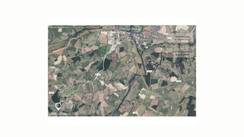 Aerial map view of Château de Vaux Morvan B&B near Étang sur Arroux, France with regional landmarks