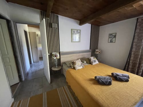 Suite, chambre, lit, deco