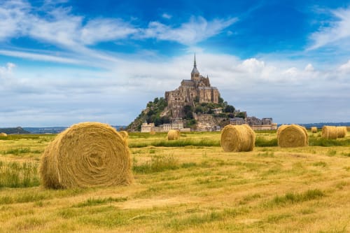 Vue champêtre du Mont Saint-Michel près des Chambres d'hôtes Le Petit Moulin Rouge à Beauvoir