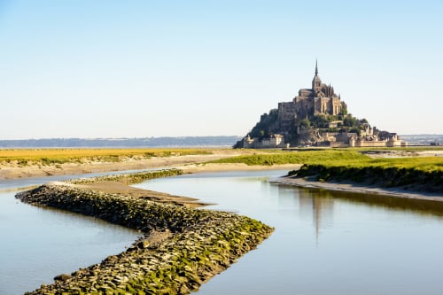Vue sur le Mont Saint-Michel près des Chambres d'hôtes Le Petit Moulin Rouge à Beauvoir