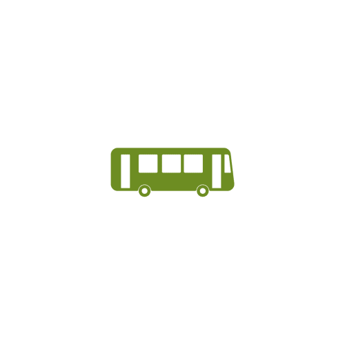 Green bus icon representing shuttle or transport service at Can Gat Vell bed and breakfast in Girona, Empordà