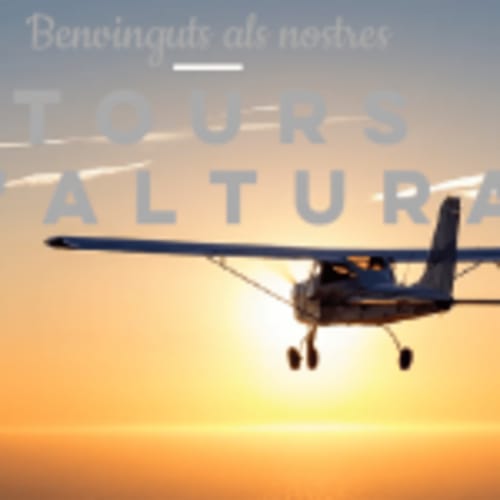 Small aircraft at sunset, Can Gat Vell bed and breakfast in Girona, Empordà, Catalonia