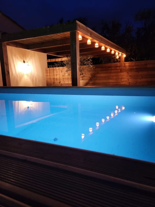 piscine nuit magique l'Olive sacrée love room Provence Cabannes France