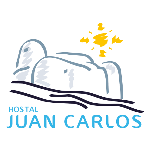 Logo del Hostal Juan Carlos con tostadora y rayos, hotel en Carboneras