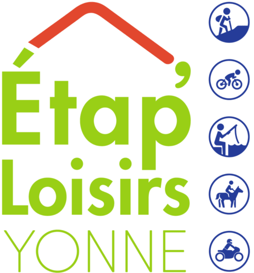 Étap Loisirs Yonne logo with outdoor activity icons for Domaine de l'Ocrerie B&B in Pourrain
