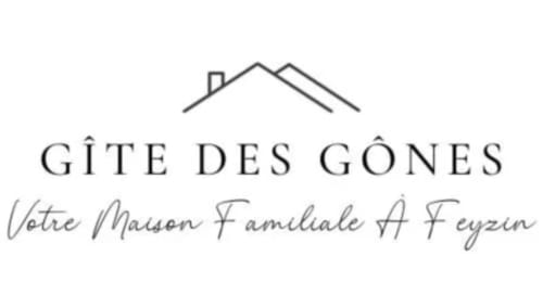 Logo Gîte des Gônes - Votre maison familiale à Feyzin avec icône de maison et texte élégant