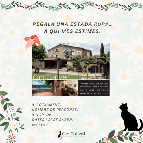 Casa rural Can Gat Vell en Girona Empordà con arquitectura de piedra, jardín y piscina