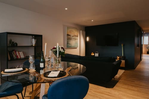 le salon bleu de L'alcôve Clisson love room