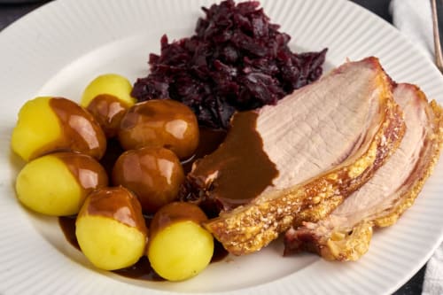 Roasted duck breast with red cabbage and potatoes at La Sentinelle B&B in Les Arcs sur Argens