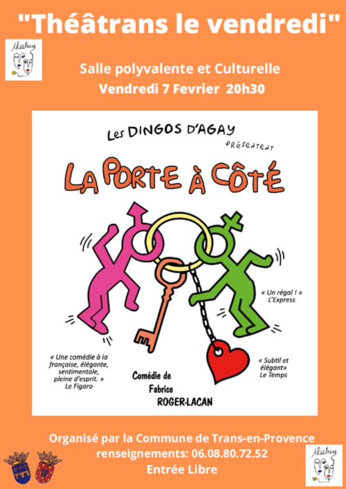 Théâtrans le vendredi theater event poster, Les Arcs sur Argens, February 7, 20h30
