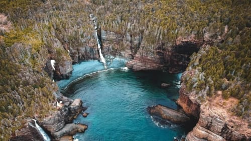 Vista aérea de las grutas de Xajha