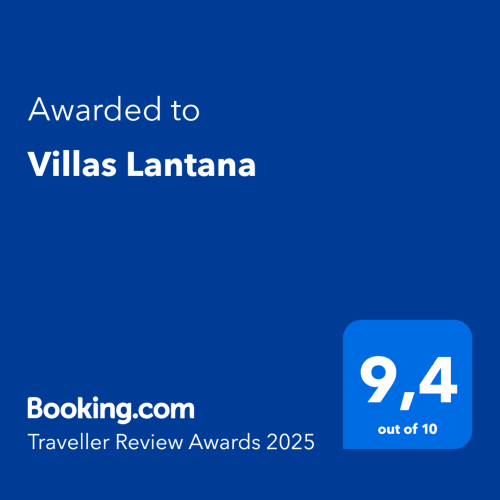 Certificato di eccellenza Booking.com per Villas Lantana B&B a Lecci, Francia, con una valutazione di 9,4/10