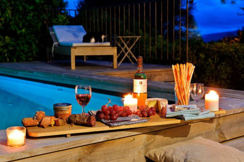 Vin | Piscine | Vue | Charcuterie