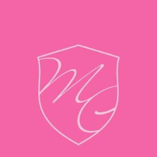 Logo de escudo en neón rosa para Domaine de Bize, mansión de lujo y casa de huéspedes en Mirepoix, Ariège