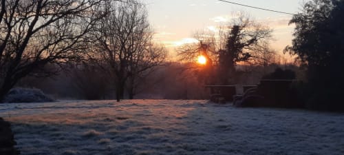 Lever de soleil hivernal à La Cour d'Arblade