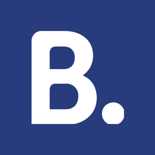 Logo della lettera B bianca su sfondo blu - Gestione proprietà Seven Suites Sanremo