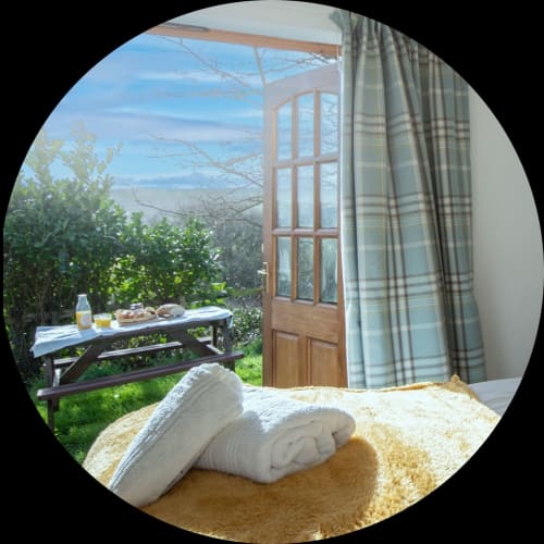 Ailwood Farm Stay, Jurassic Coast, Dorset the view from  Valley Studio