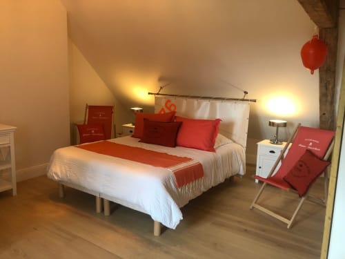 Chambre Skipper-Vent d'Ouest au Clos Mahiel avec lit blanc, 