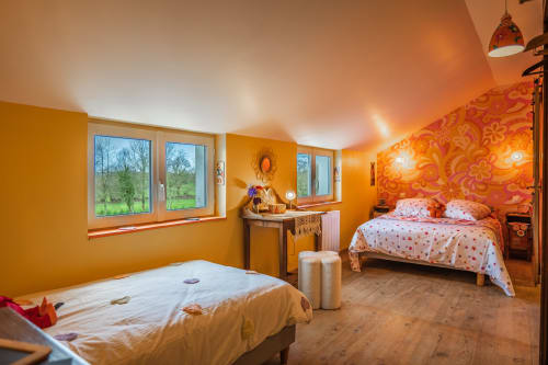 Flower Power années 70 hippie chambre d'hôtes 3 personnes Comme chez Louise  Plestin-les-Grèves cotes d'Armor Bretagne