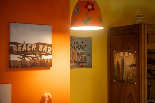 Flower Power années 70 hippie chambre d'hôtes 3 personnes Comme chez Louise Plestin-les-Grèves cotes d'Armor Bretagne