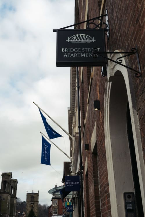 Northumberland Stays | Bridge Street Apartment | Sign | Flag | Accommodation