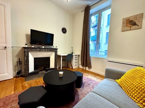 living room in Grenoble, cozy rental living space, comfortable short-term stay, furnished apartment Grenoble