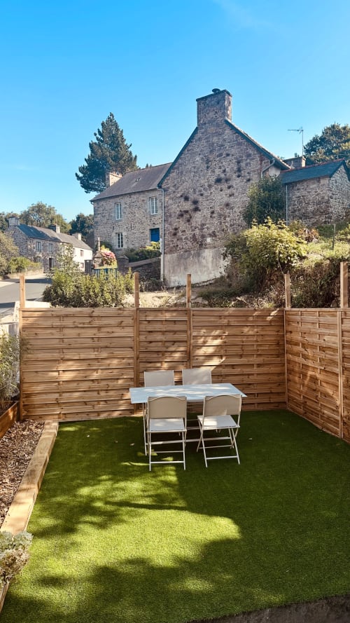 Stone vacation rental in Pontrieux, with a blooming garden and a sunny terrace